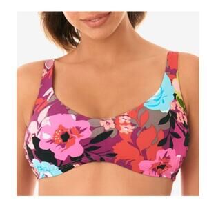 Skinny Dippers Flower Shop Good Vibes Floral Bralette Swim Bikini Top Small NWT